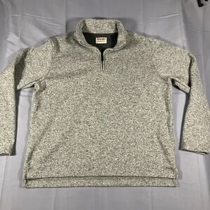 Wrangler Authentics Quarter Zip Pullover Sweater Men’s Large Gray 100% Polyester
